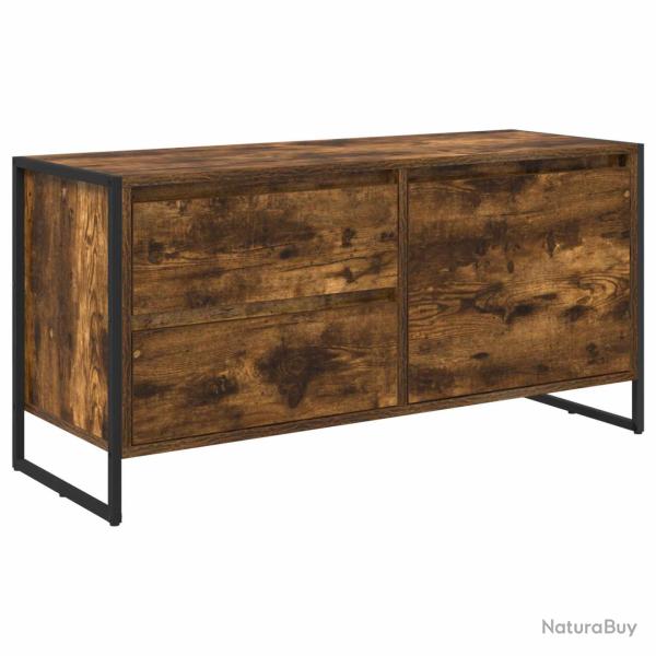 Meuble TV industriel avec tiroir et porte rangement 100 x 36 x 49 cm style contemporain en bois d'i
