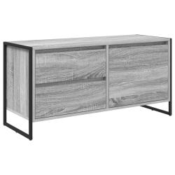 Meuble TV industriel contemporain 100 x 36 x 49 cm rangement pratique ambiance cosy en bois d'ing&eacute;n