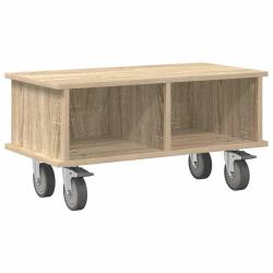 Meuble TV rectangulaire moderne avec rangement 68,5 x 35 x 35 cm en bois d'ing&eacute;nierie ch&ecirc;ne sonoma