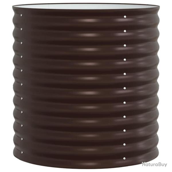 Jardini�re sur�lev�e moderne 80 x 80 x 81 cm durable ext�rieur minimaliste chic en acier marron 02_