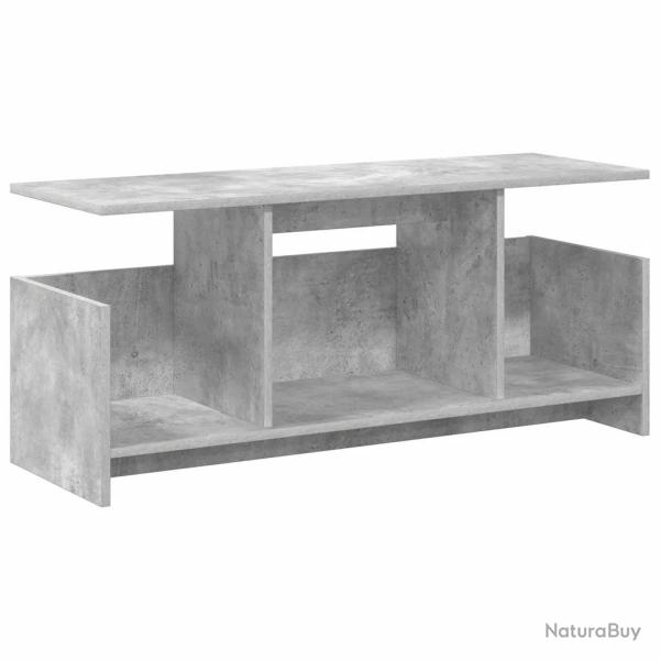 Meuble TV rectangulaire design moderne rangement int�rieur 102 x 35 x 45 cm en bois d'ing�nierie gr