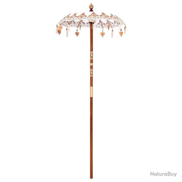 Parasol balinais rond grande ombre 95 x 95 x 260 cm en coton cr�me 02_0058825