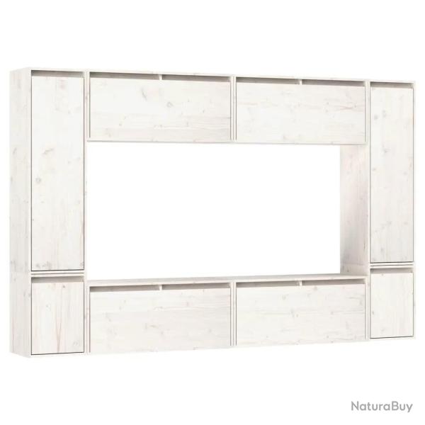 Lot de 8 meubles TV suspendus d�coratifs pratiques s�jour rangement 80 x 30 x 100 cm en bois massif