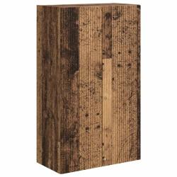 Meuble TV mural rectangulaire moderne avec plusieurs compartiments 59,5 x 31 x 100 cm en bois ancie