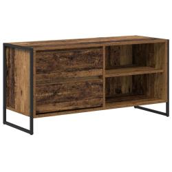 Meuble TV rectangulaire avec tiroir et pieds en acier design industriel salon 100 x 36 x 49,5 cm en