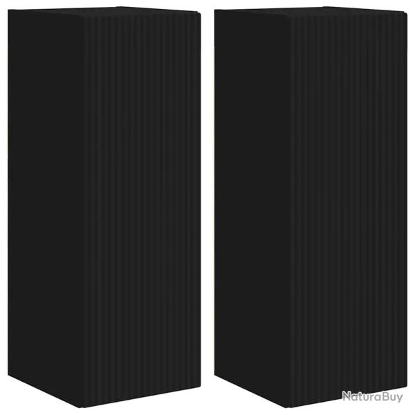 Meuble TV mural moderne 30 x 31 x 80 cm rangement pratique design minimaliste en bois d'ing�nierie