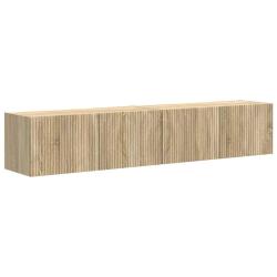 Lot de 2 meubles TV muraux modernes avec &eacute;tag&egrave;res parfaits salon 78,5 x 31 x 29,5 cm en bois d'ing&eacute;