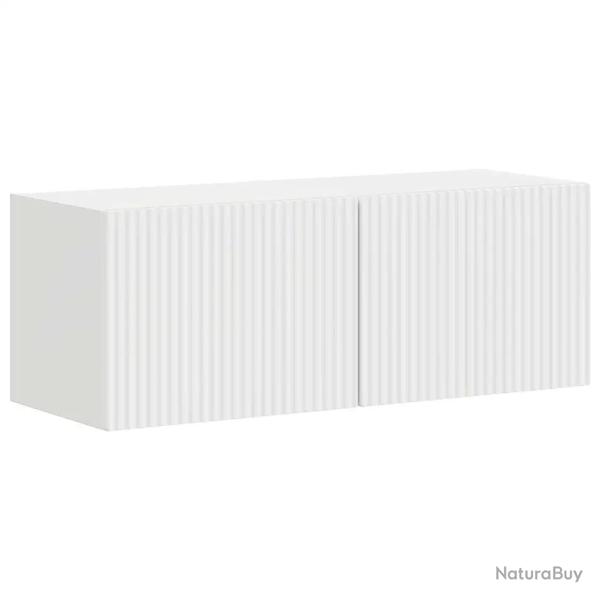 Lot de 2 meubles TV muraux modernes design minimaliste 60 x 31 x 29.5 cm en bois d'ing�nierie blanc