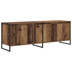 Meuble TV rectangulaire moderne style industriel 140 x 36 x 49 cm espace de rangement &eacute;l&eacute;gant en bo