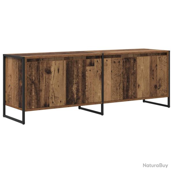 Meuble TV rectangulaire moderne style industriel 140 x 36 x 49 cm espace de rangement �l�gant en bo