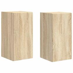 Meuble TV mural moderne 30 x 31 x 60 cm rangements pratiques design &eacute;pur&eacute; en bois d'ing&eacute;nierie sono