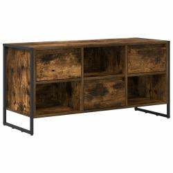 Meuble TV design industriel 100 x 36 x 49,5 cm rangement optimal ambiance moderne en bois d'ing&eacute;nie
