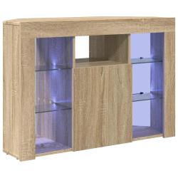 Meuble TV LED d'angle moderne montage mural 100 x 40 x 68 cm avec rangement efficace en bois d'ing&eacute;