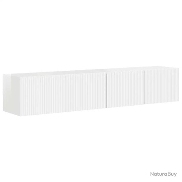 Lot de 2 meubles TV muraux modernes rangement pratique 78,5 x 31 x 29,5 cm en bois d'ing�nierie bla