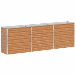 Jardini&egrave;re sur&eacute;lev&eacute;e industrielle chic 240 x 40 x 77 cm r&eacute;sistance intemp&eacute;ries minimaliste en acier