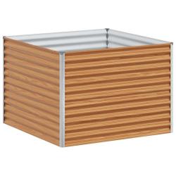Jardini&egrave;re sur&eacute;lev&eacute;e ext&eacute;rieure 98 x 100 x 68 cm drainage optimal style industriel en acier galvani