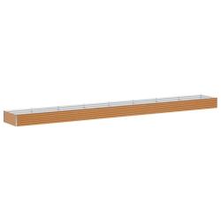 Jardini&egrave;re sur&eacute;lev&eacute;e design industriel ext&eacute;rieur 775 x 100 x 36 cm drainage optimal en acier galvan