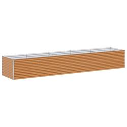 Jardini&egrave;re sur&eacute;lev&eacute;e 485 x 100 x 68 cm design industriel ext&eacute;rieur r&eacute;sistance intemp&eacute;ries en acier