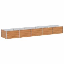 Jardini&egrave;re sur&eacute;lev&eacute;e design industriel terrasse 400 x 80 x 45 cm facile &agrave; entretenir en acier galva