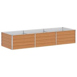 Jardini&egrave;re sur&eacute;lev&eacute;e acier galvanis&eacute; 240 x 80 x 45 cm design industriel chic jardin ext&eacute;rieur en ac