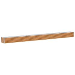 Jardini&egrave;re sur&eacute;lev&eacute;e 582 x 50 x 36 cm design industriel ext&eacute;rieur durable en acier galvanis&eacute; marron
