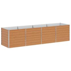 Jardini&egrave;re sur&eacute;lev&eacute;e design industriel chic ext&eacute;rieur 320 x 80 x 77 cm avec drainage facile en acie