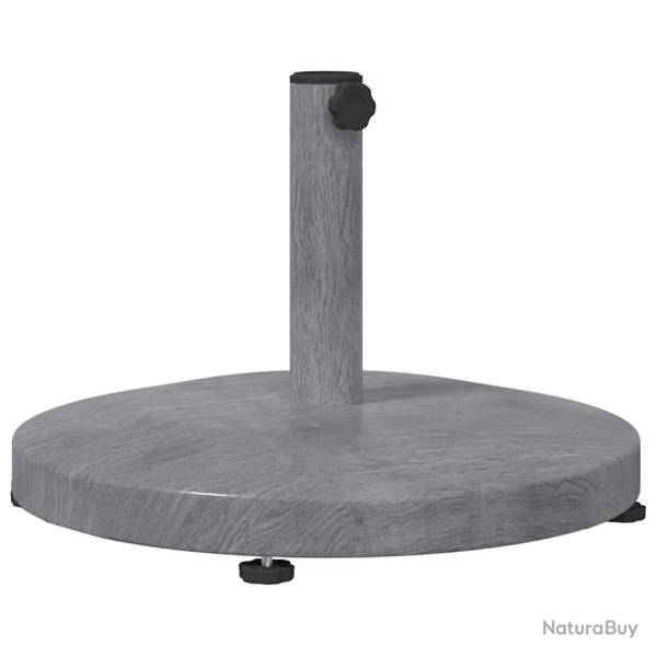 Base de parasol moderne ronde ext�rieure 48 x 48 x 32 cm design �pur� jardin en acier gris fonc� 02