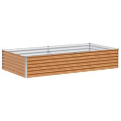 Jardini&egrave;re sur&eacute;lev&eacute;e design industriel ext&eacute;rieur 195 x 100 x 36 cm drainage optimal en acier galvan