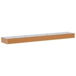 Jardini&egrave;re sur&eacute;lev&eacute;e ext&eacute;rieure 582 x 100 x 36 cm drainage optimal style industriel en acier galvan