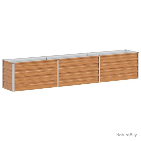 Jardini�re sur�lev�e ext�rieure 240 x 40 x 45 cm r�sistance � la rouille style industriel en acier