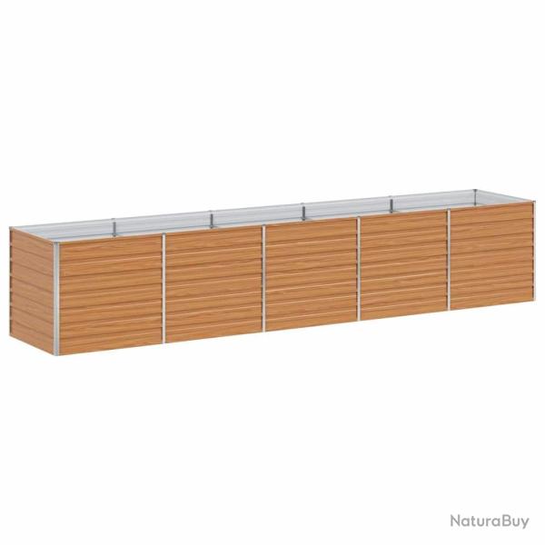 Jardini�re sur�lev�e industrielle chic ext�rieur 400 x 80 x 77 cm en acier galvanis� marron clair 0