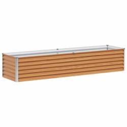 Jardini&egrave;re sur&eacute;lev&eacute;e 195 x 50 x 36 cm drainage optimal style industriel jardin ext&eacute;rieur en acier g