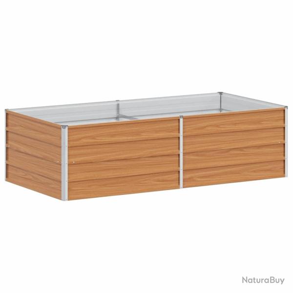 Jardini�re sur�lev�e industrielle chic ext�rieur 160 x 80 x 45 cm en acier galvanis� marron clair 0