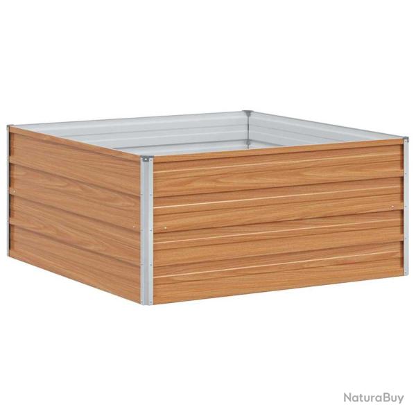 Jardini�re sur�lev�e en acier galvanis� pour ext�rieur 100 x 100 x 45 cm style industriel chic en a