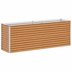 Jardini&egrave;re sur&eacute;lev&eacute;e design industriel ext&eacute;rieur 195 x 50 x 68 cm drainage optimal en acier galvani