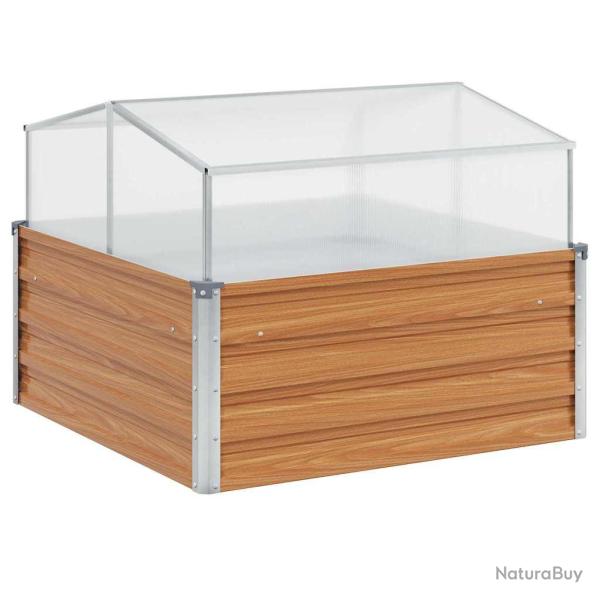Jardini�re avec serre style industriel ext�rieur 100 x 100 x 77 cm toit ouvrable et r�sistant aux i