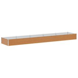 Jardini&egrave;re sur&eacute;lev&eacute;e 485 x 100 x 36 cm drainage optimal style industriel ext&eacute;rieur en acier galvani