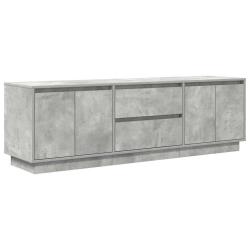 Meuble TV avec lumi&egrave;res LED design &eacute;l&eacute;gant rangement 160,5 x 41 x 50 cm en bois d'ing&eacute;nierie gris b