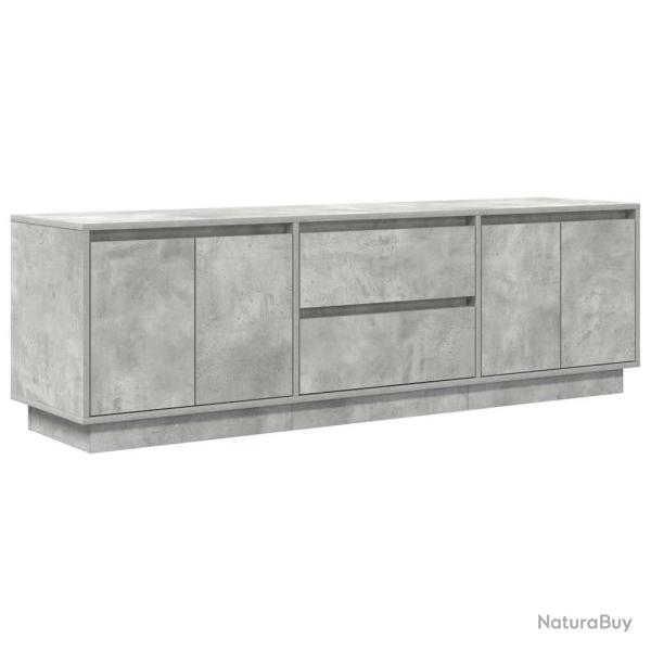 Meuble TV avec lumi�res LED design �l�gant rangement 160,5 x 41 x 50 cm en bois d'ing�nierie gris b