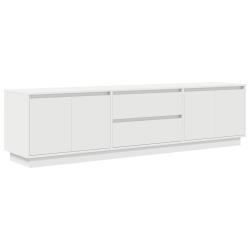 Meuble TV avec lumi&egrave;res LED 193,5 x 41 x 50 cm espace de rangement pratique design moderne en bois