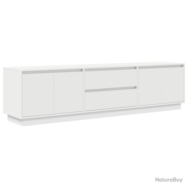 Meuble TV avec lumi�res LED 193,5 x 41 x 50 cm espace de rangement pratique design moderne en bois
