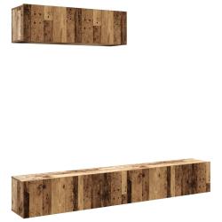 Lot de 3 meubles TV muraux moderne pratique rangement 100 x 30 x 30 cm en bois d'ing&eacute;nierie vieux b