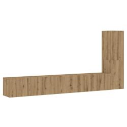 Lot de 3 meubles TV muraux modernes 100 x 30 x 30 cm espace de rangement pratique en bois d'ing&eacute;nie