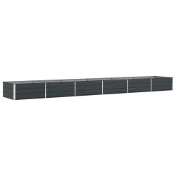 Jardini&egrave;re moderne en acier galvanis&eacute; 195 x 100 x 45 cm usage ext&eacute;rieur esth&eacute;tique durable en anthr