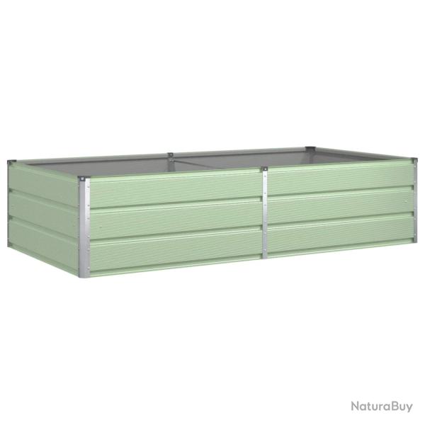 Jardini�re moderne look industriel 195 x 100 x 45 cm espace cr�atif ext�rieur en acier galvanis� ve