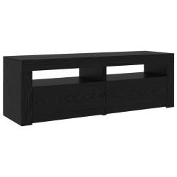 Lot de 2 meubles TV design minimaliste avec &eacute;clairage LED 240 x 35 x 40 cm en bois d'ing&eacute;nierie ch&ecirc;