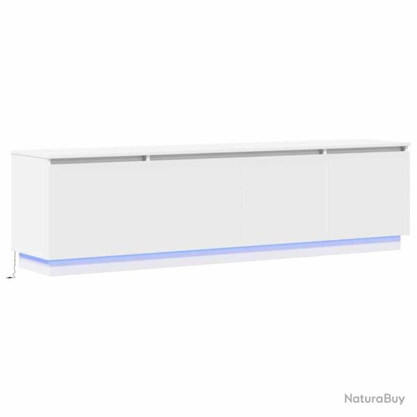 Meuble TV moderne avec rangement 180 x 38 x 49 cm �clairage LED ambiance contemporaine en bois d'in
