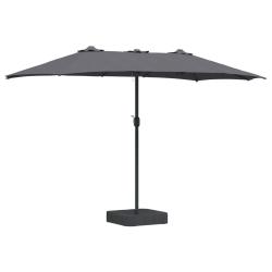Parasol de jardin pliable moderne ext&eacute;rieur 385 x 209 x 244 cm avec &eacute;clairage LED ambiance cosy en