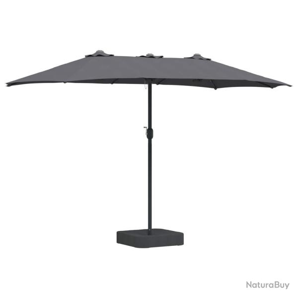 Parasol de jardin pliable moderne ext�rieur 385 x 209 x 244 cm avec �clairage LED ambiance cosy en