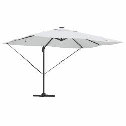 Parasol d&eacute;port&eacute; inclinable ext&eacute;rieur 352 x 251 x 265 cm confort optimal style moderne en polyester